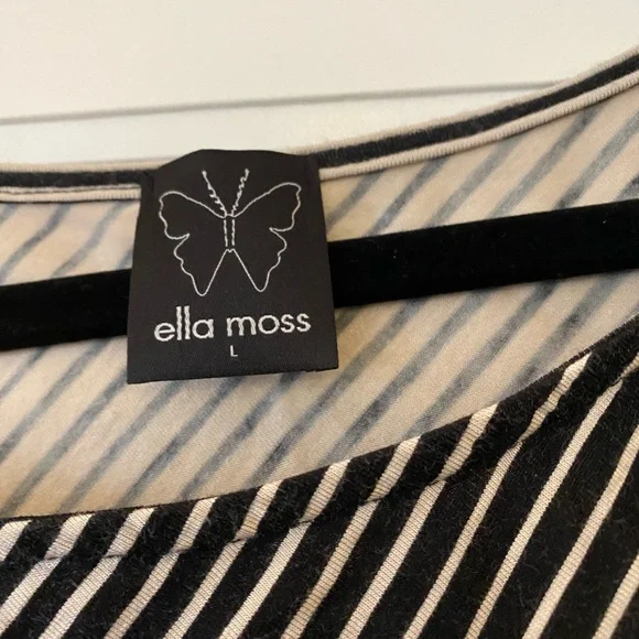 Ella moss black and cream striped dress. Size large - Picture 3 of 3
